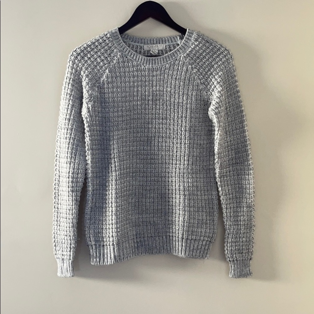 F21 Light Gray Texture Sweater - S